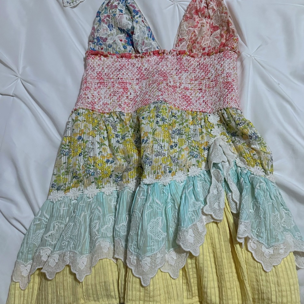 Loveshackfancy Multicolor Patchwork Dress - image 1